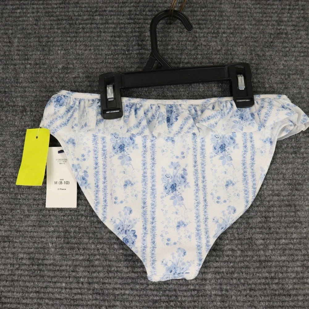 Polo Ralph Lauren Bikini Bottom Girls M 8-10 Floral Ruffle Cottagecore‎ Swimwear